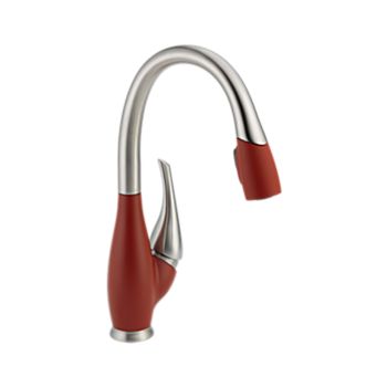 Красный смеситель для кухни Delta Faucet 9158-SR